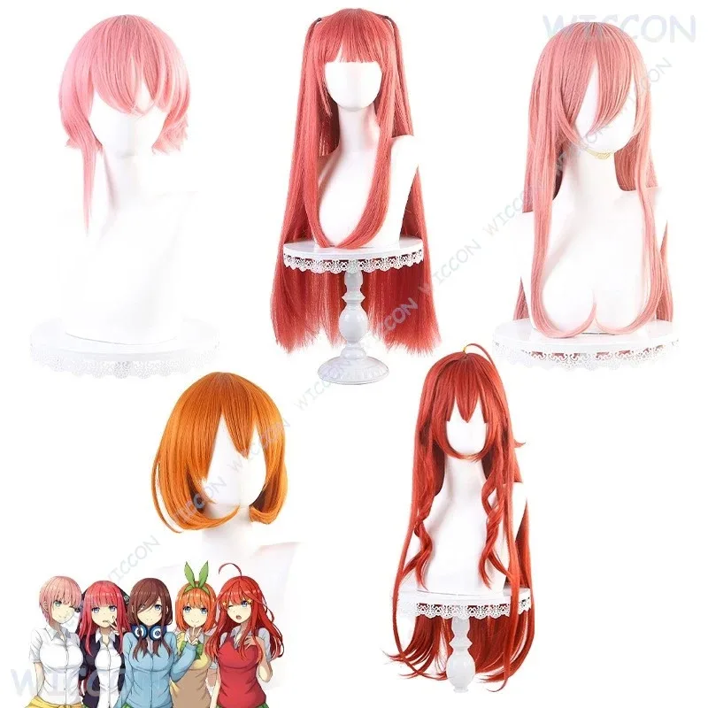 Zizi 2025 ‌   Los quintillizos por excelencia Nakano Nino Miku Yotsuba Itsuki Cosplay peluca Anime personaje del juego pelo Ichika It