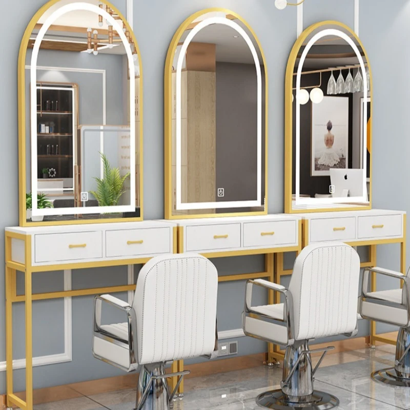 

integrated single-sided hair salon special perm and dyeing table hair cutting mirror barber shop mirror table