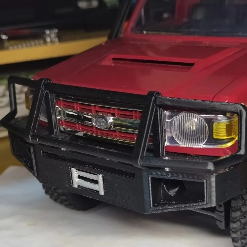 RC Crawler Custom Sized Bull Bar Front Bumper Body Protector Upgrade Parts for MN82 1/12 Keep Original Fog Light Mod Accessories view 3
