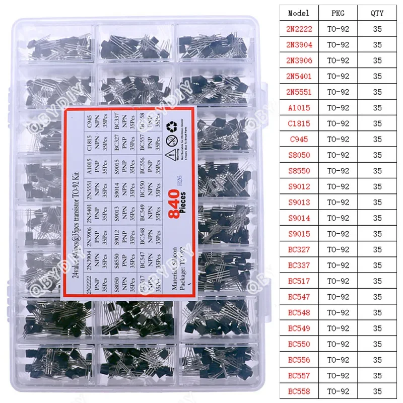 DIP SMD Mosfet Triode Thyristor PNP NPN Voltage regulator Chip Transistor Assortment Kit DIY Mixed Electronic component package