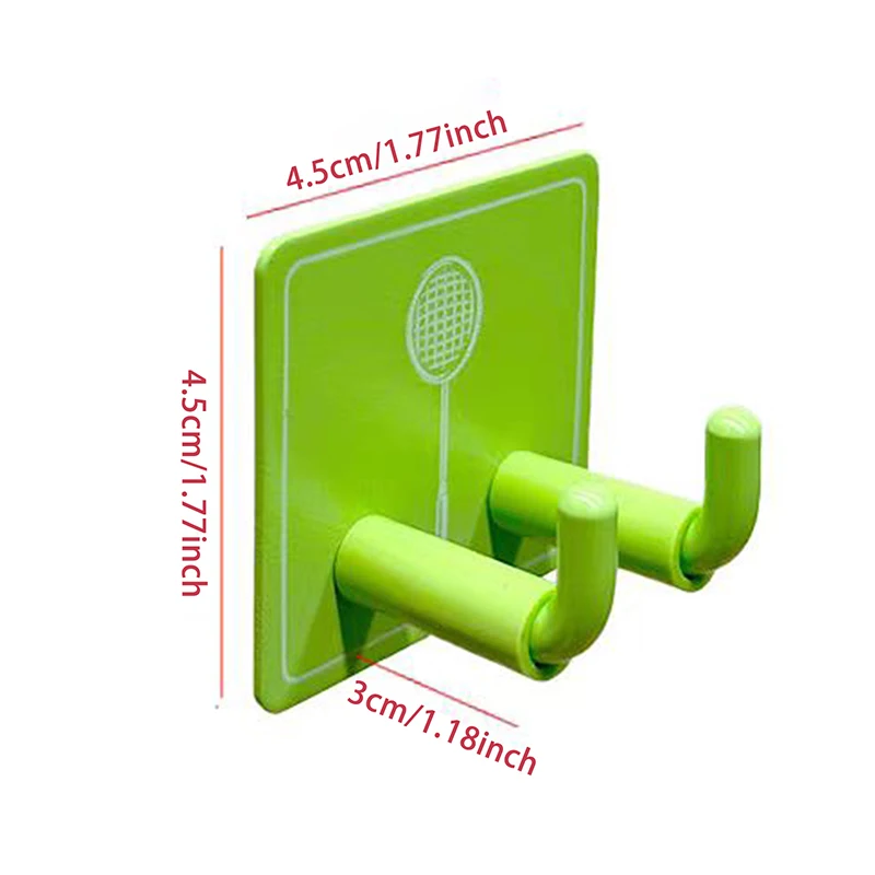 Wall Mounted Racket Holder Hook Tennis Racket Holder Badminton Racket Display Holder Hook Stainless Steel Wall Hook Storage