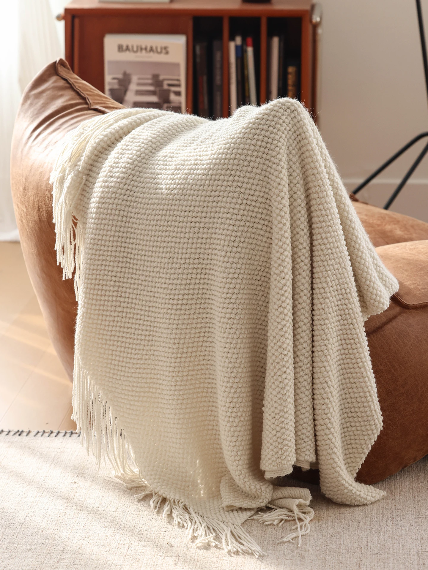 Nordic Knitted Blanket Rice Grain Pattern New Spring Summer Sofa Cover Decorative Blanket Bed End Towel Air Conditioner Cover...
