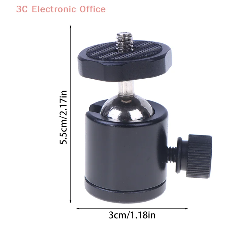 360°Swivel Mini Ball Head With 1/4 Inch Screw Tripod Mount For Smartphone LED Light Microphone Action Camera