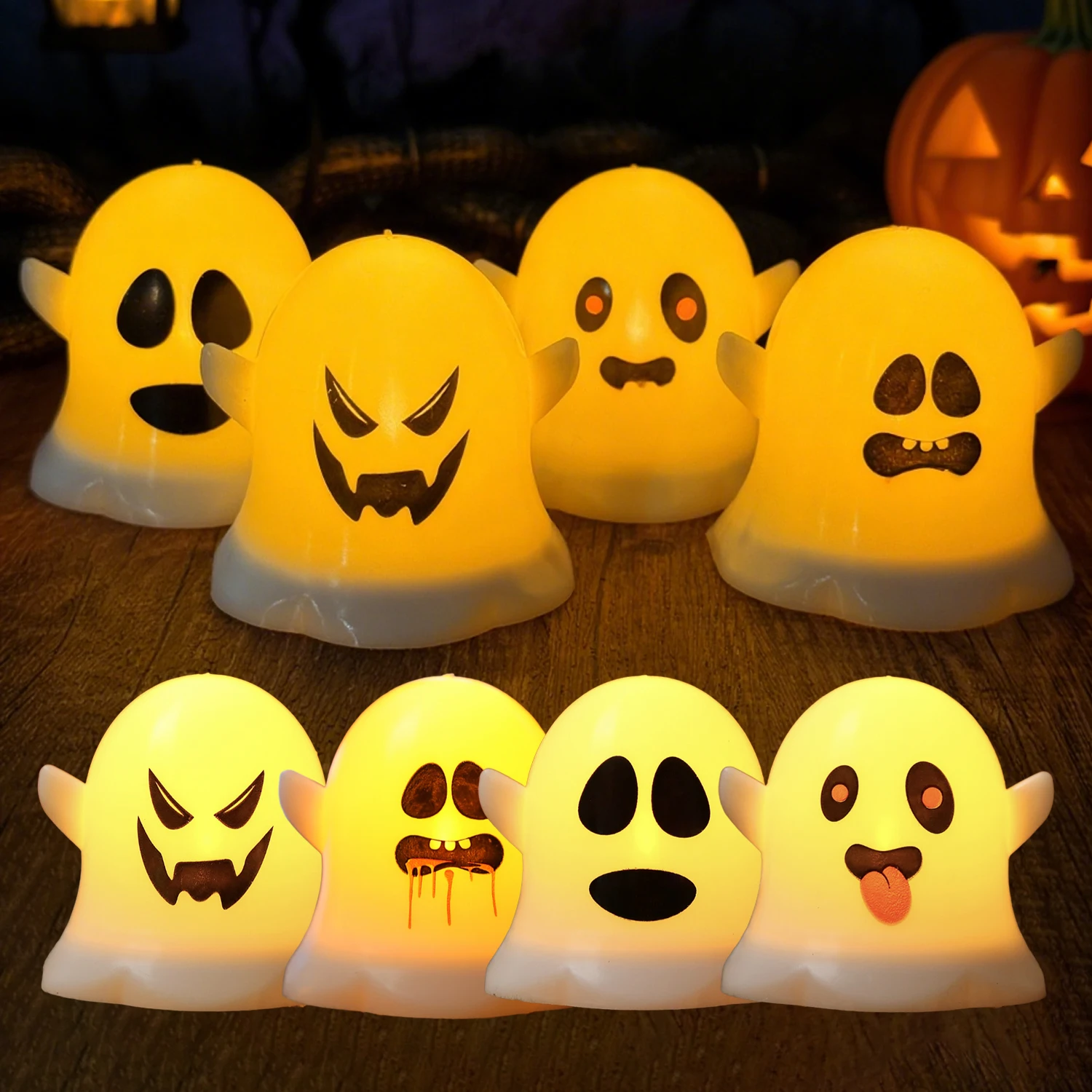 

Halloween LED Candle Light Scary Ghost Skull Lamp for Home Bar Decor Haunted House Halloween Party Atmosphere Horror Props
