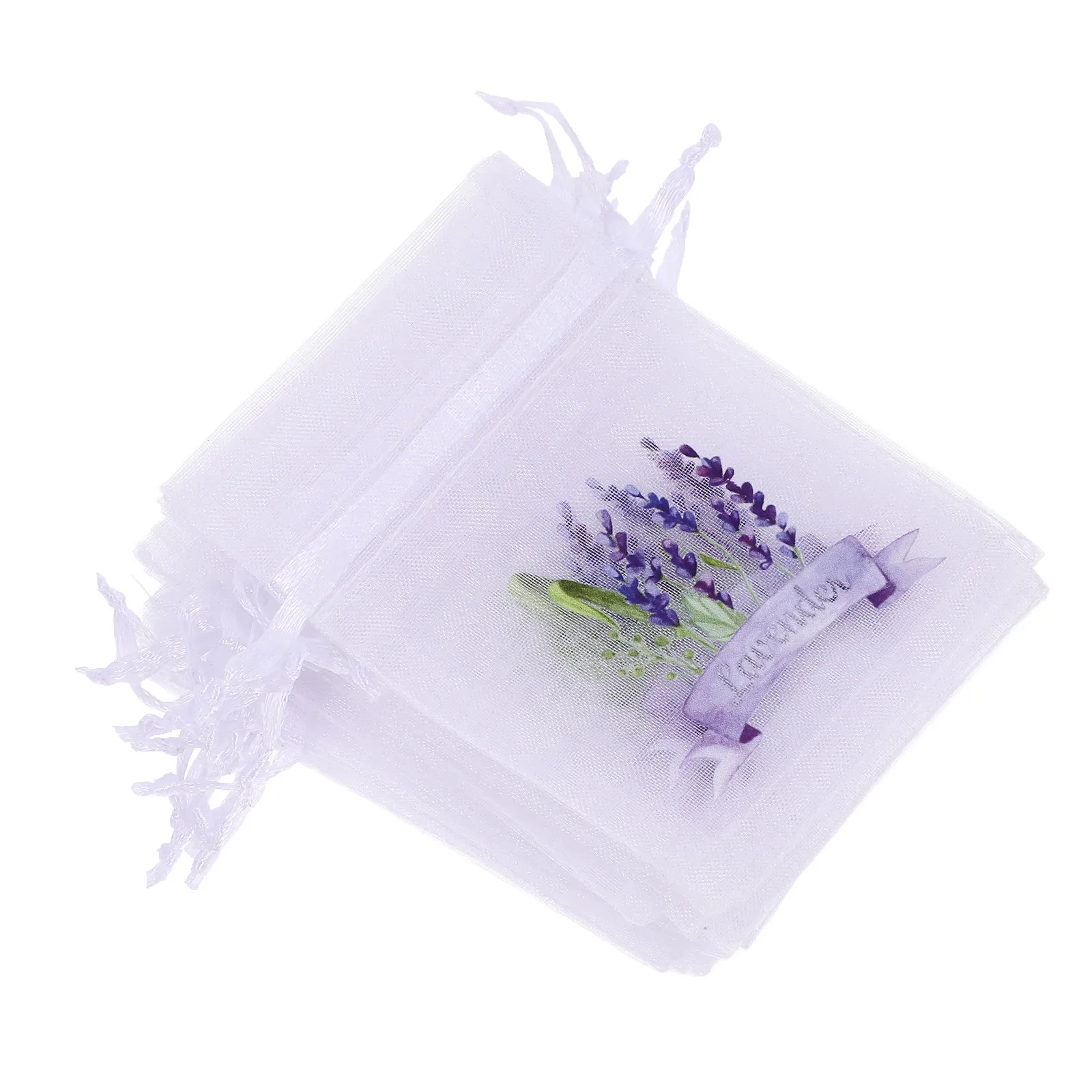 20Pcs Gauze Sachet Bags Empty Lavender Pouches Drawstring Mesh for Dried Flowers Rose Petals Sachet Making Wardrobe Car Drawer