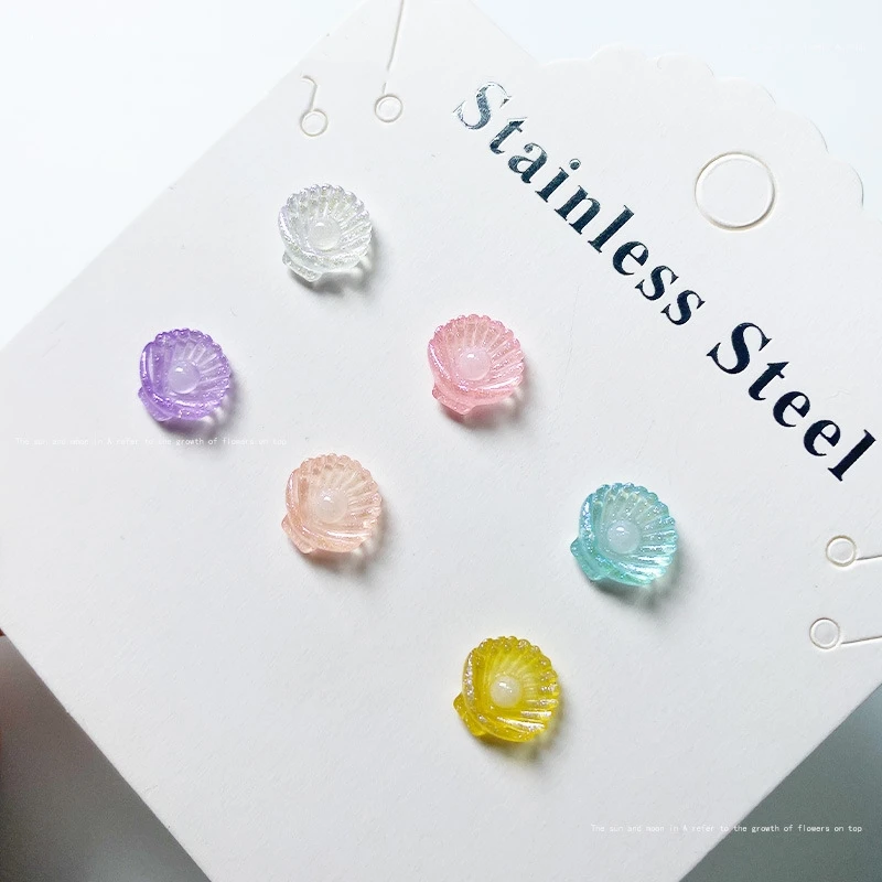 

20pcs Pearl Shell Nail Art Charms Bulk Kawaii Japanese Cartoon Nails Accessories Luminous Resin Summer DIY Nail Decoration Parts
