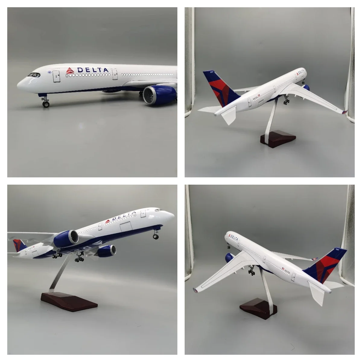 Molo  línea aérea A350 Delta, avión  47CM a escala 1/142 con tren  aterrizaje  rueda, avión en miniatura para regalos