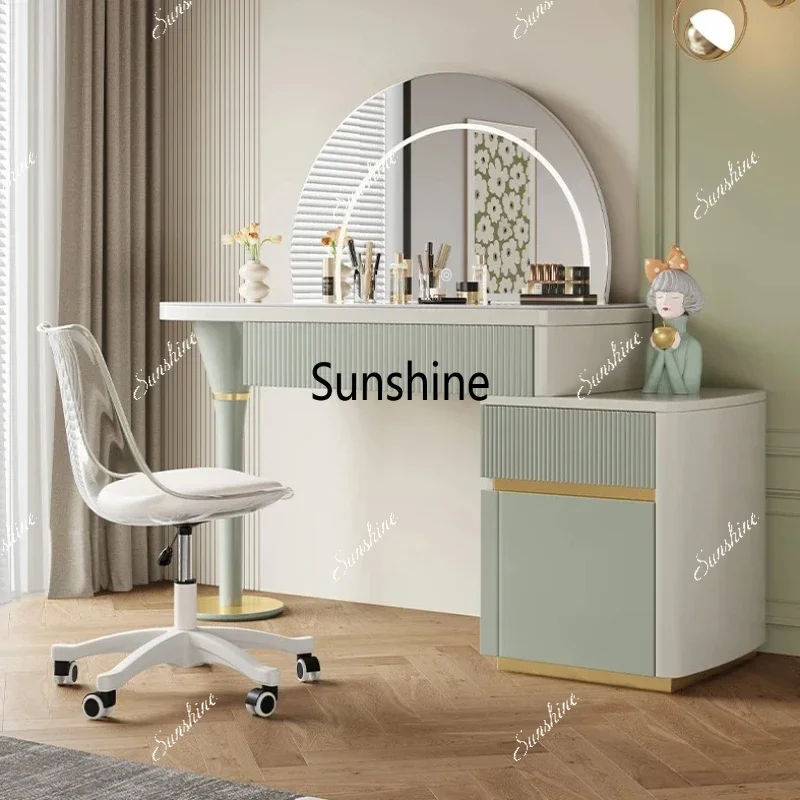 Modern Organizer Storage Vanity Table Mirror Girls Women Unique Makeup Vanity Desk Space Saving Schmink Tisch Furniture Bedroom