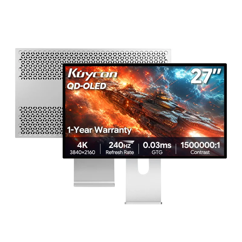 Kuycon Q27S 27 Inch OLED Gaming Monitor 4K 240Hz UHD Glossy Display GTG 0.03ms 1500000:1 Contrast Ratio HDR400 Anti-glare Screen
