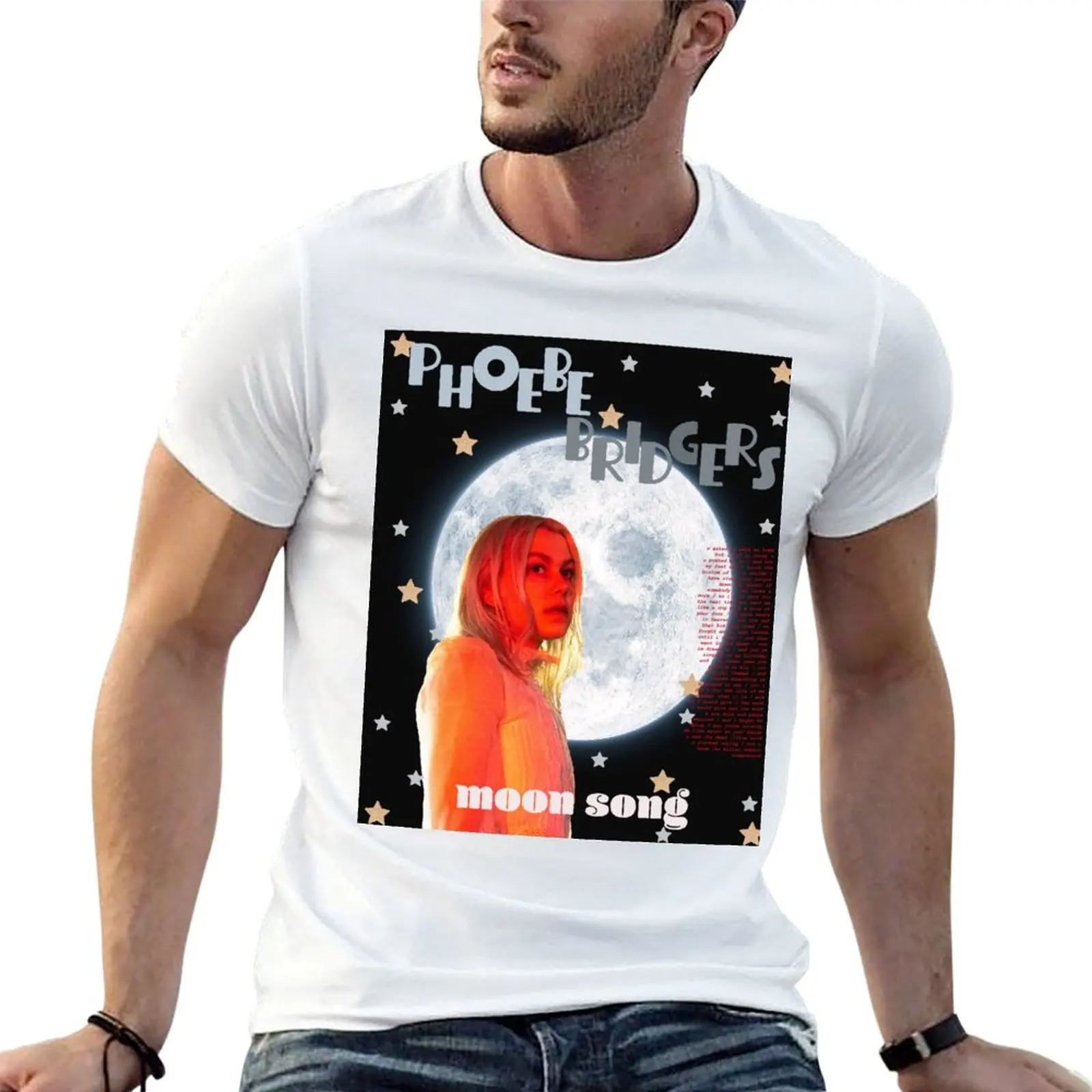 Мужская футболка с рисунком Фиби бриджерс Луна песни постер футболки с рисунком синие архивы черные Роскошная Одежда для мужчин