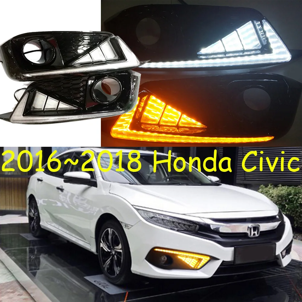 car accessories for Civic daytime light 2016 2017 2018 LED DRL headlight for Honda Civic fog light