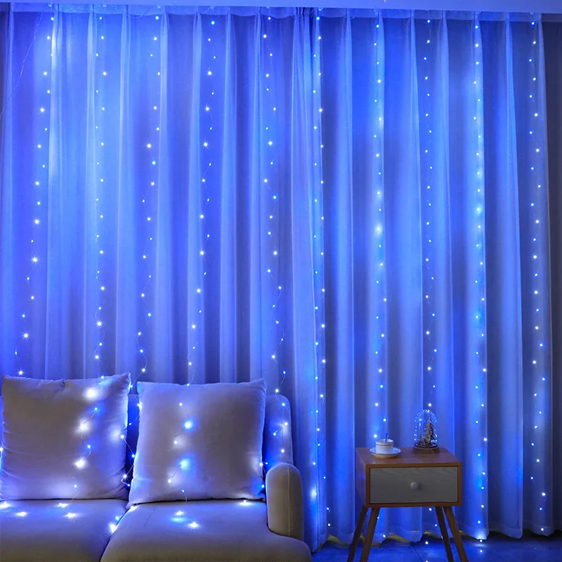 Curtain Light Led Waterproof String Lights Room Decoration Christmas Ambient Light USB Remote Control 3*3 Meters