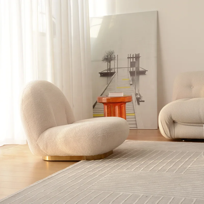 Simple And Casual Furniture Rotating Single Seater Sofa Chair Baseball Glove Sofa Chair Italian Style Leisure Chair Sofa Fabric