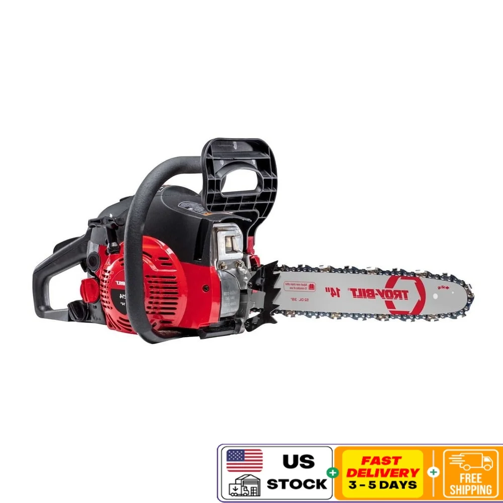 

14 Inch 42cc Low Kickback Gas Chainsaw Anti Vibration Easy Start Automatic Oiler Metal Bucking Spikes Inertia Brake