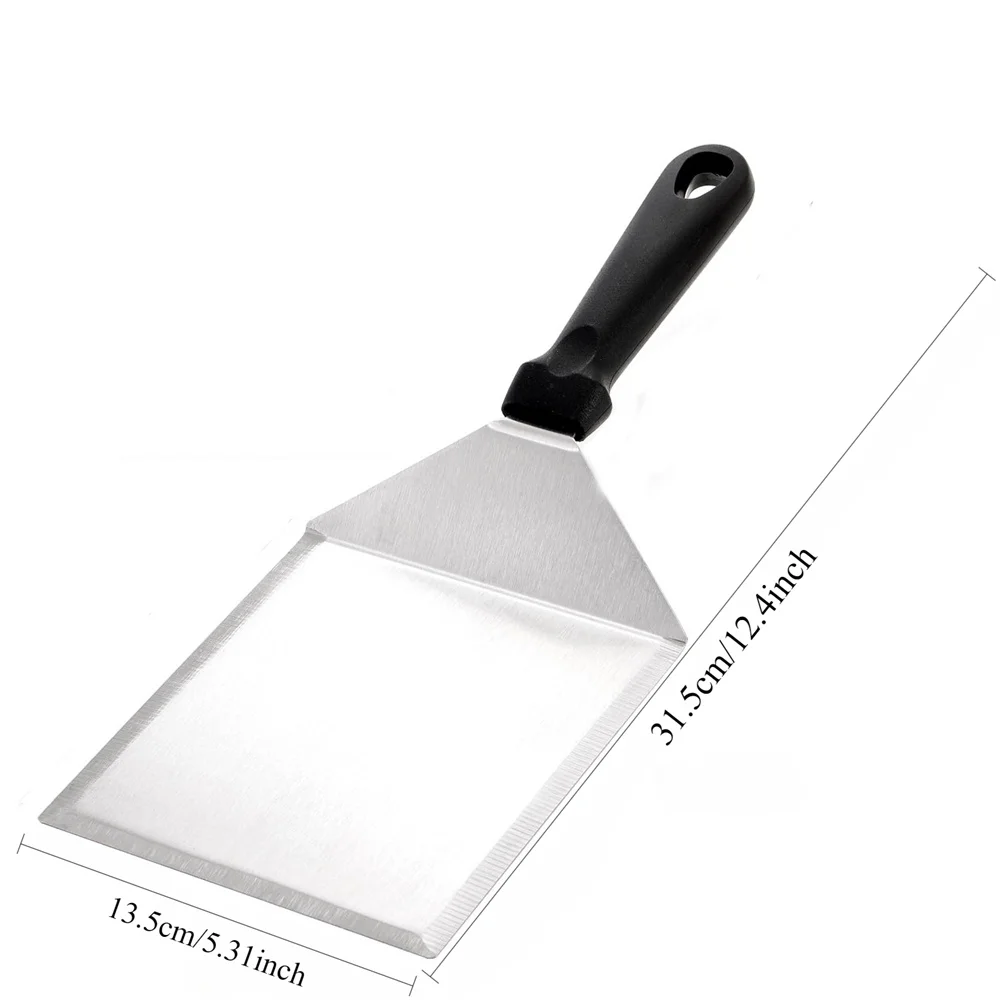 1 Stück Küchen-Edelstahl-Schaber Kochspatel Grillspatel Teller-Grillspatel Hamburger-Spatel Kochutensilien