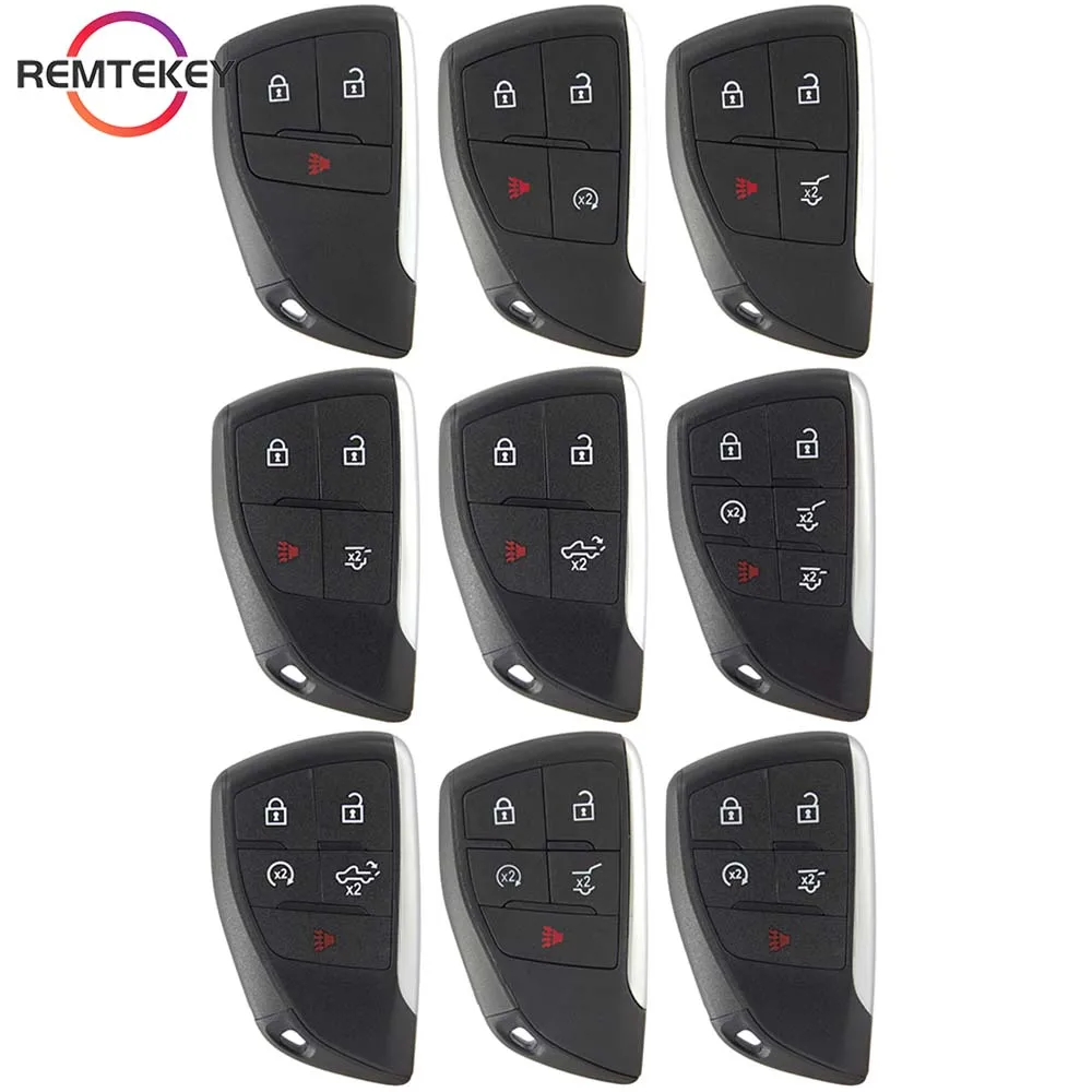 

REMTEKEY Smart Remote Key Shell Case Flip 3 4 5 6 Buttons for Chevrolet Suburban Tahoe Silverado Buick Envision GMC YG0G21TB2