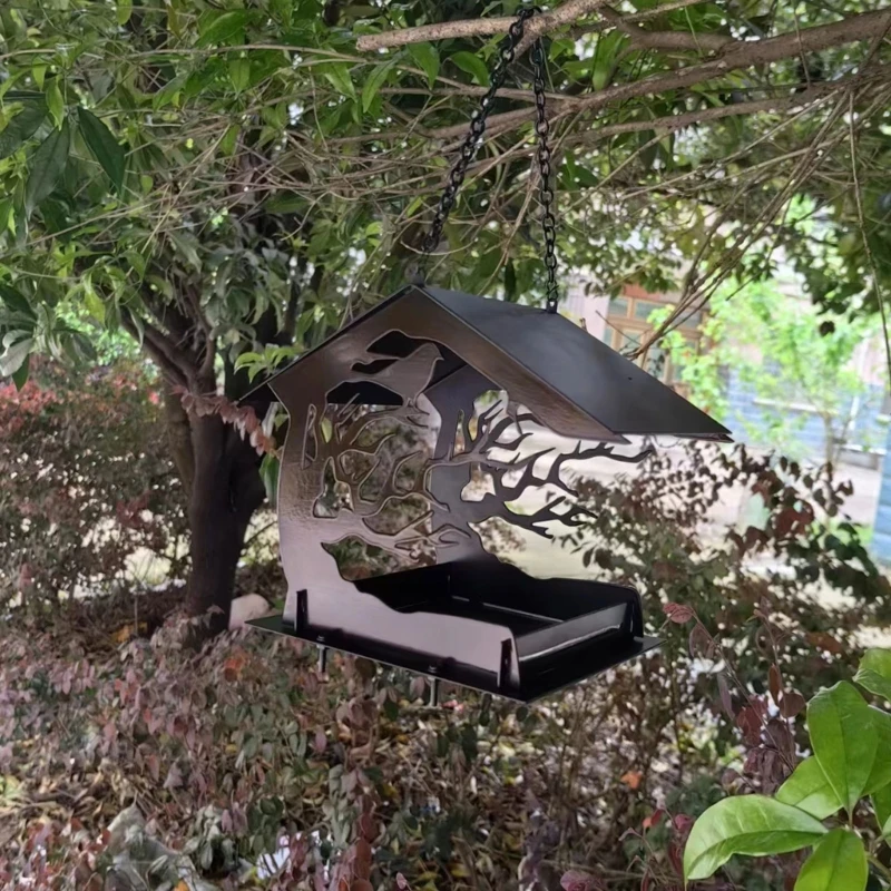 Madarak feeders Kívül Akasztás Vetőmag Plató Messzemenő kapacitású Madarak Élelmiszerlátás Vetőmag Asztallap kerti birdwatching Lakóház