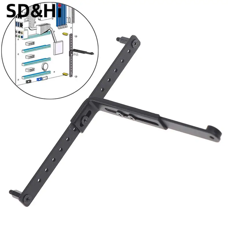 Staffa nera 1Pc utilizzata per Rack per schede grafiche con Pad in gomma supporto per schede GPU compatibile con schede madri ATX/E-ATX