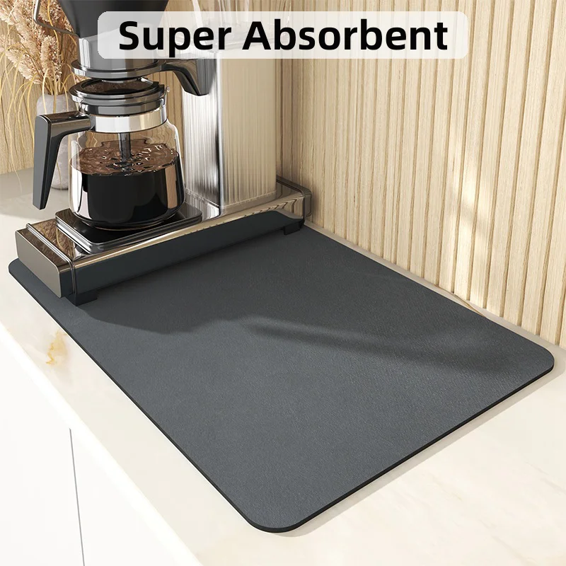 Super Absorbent Large Kitchen Absorbent Mat Antiskid Draining Coffee Dish Drying Mat Quick Dry Bathroom Drain Pad Tableware Mat