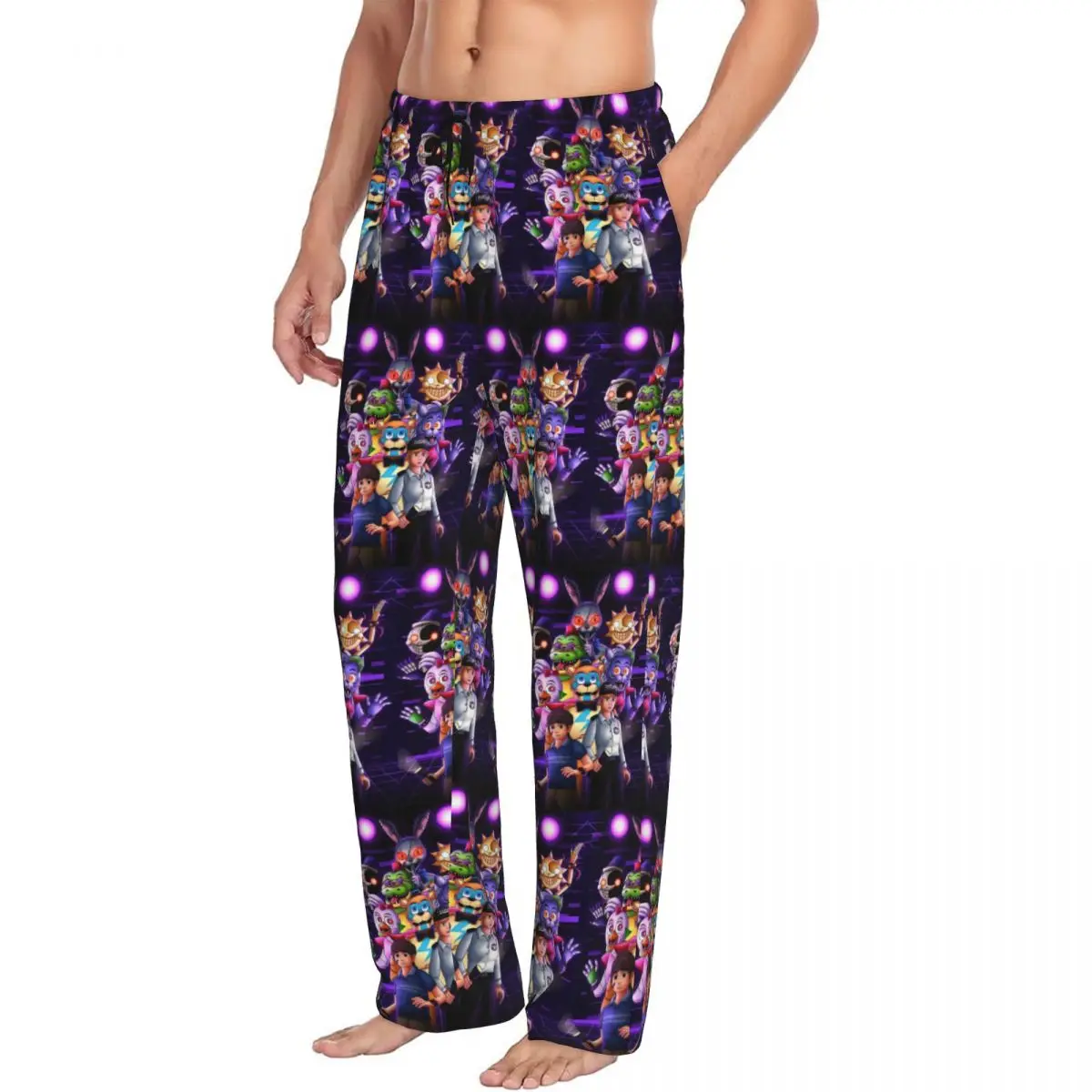 Custom Springtrapped FNAF Pajama Pants Sleepwear Men's Elastic Waistband Horro Game Sleep Lounge Bottoms with Pockets