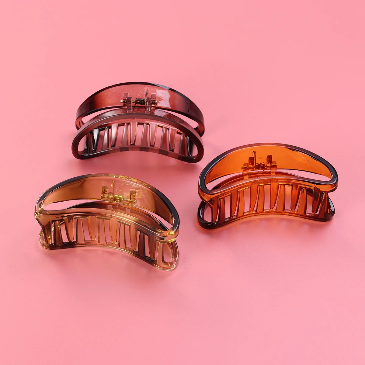 3 قطع من مشابك القمر المكتنزة للنساء بتصميم الأسنان وإكسسوارات الشعر ذات الجزء السلس للشعر الرقيق السميك