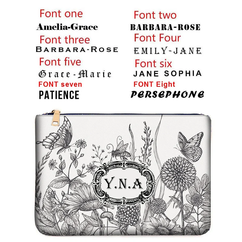 Europe America WOMAN BAG Fashion Designer Party Clutch Personalized Custom Print Name Letter Beach Bag Travel Cosmetic Bag