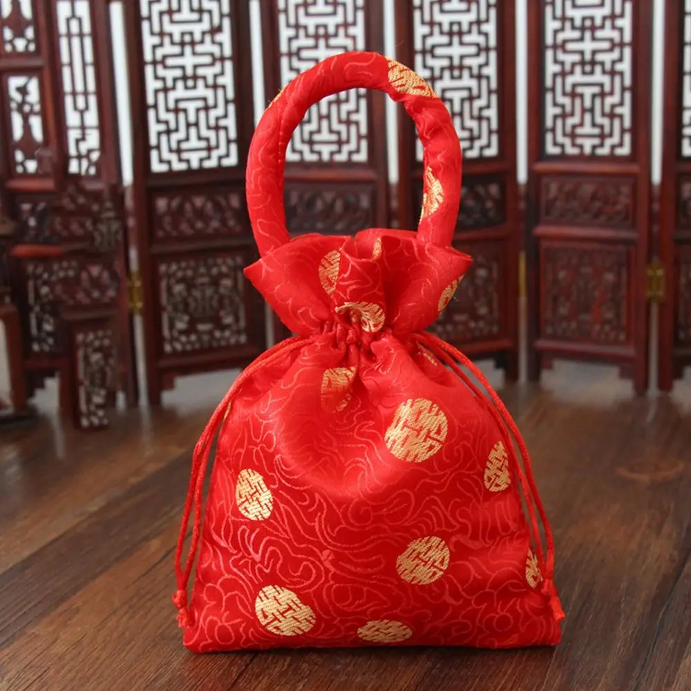

Red Creative With Tassels Party Supplies Brocade Bride and Groom Wedding-favor Gift Handle Bag Candy Bag Package Bag