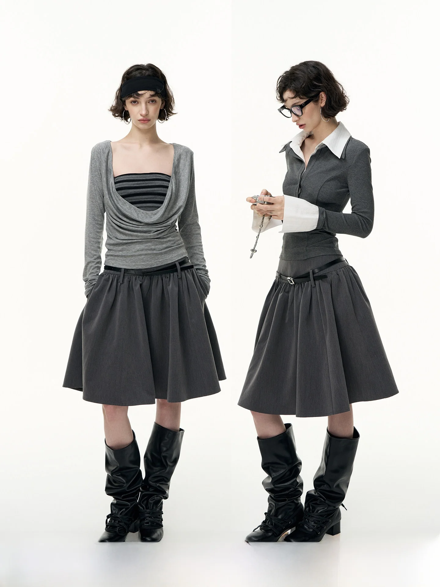 

Антивозрастная классическая плиссированная юбка-полусолнце в свободном стиле, осенняя коллекция Frockcity, женская мода для города и повседневной носки