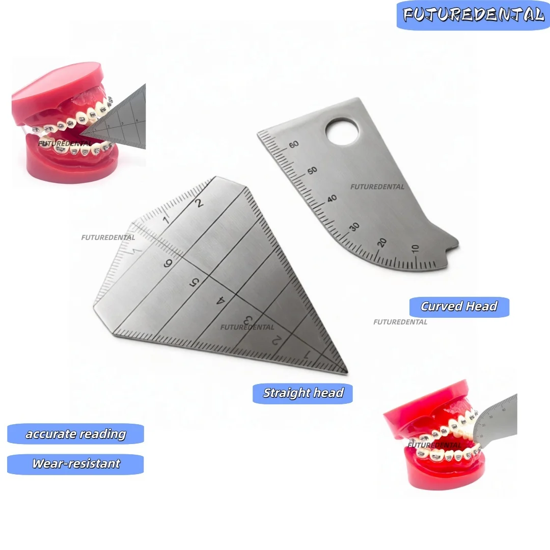 Professional Dual-Head Orthodontic Gauge: Curved & Straight Tips for Precise Occlusal Measurement &Analysis