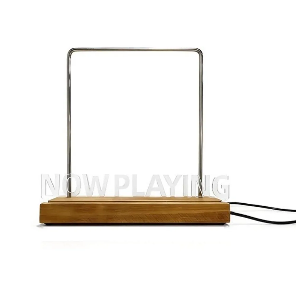Wooden Acrylic Now Playing Vinyl Record Stand Light Up with Warm White Light Record Album Holder Fingerprint-Proof 3 Color Modes