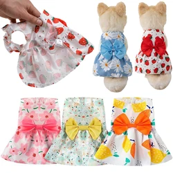 Summer Printed Pet Dog Dress Sling Style Fruit Pattern Puppy Skirt for Small Medium Dogs Clothes Chihuahua Vest Teddy Costumes