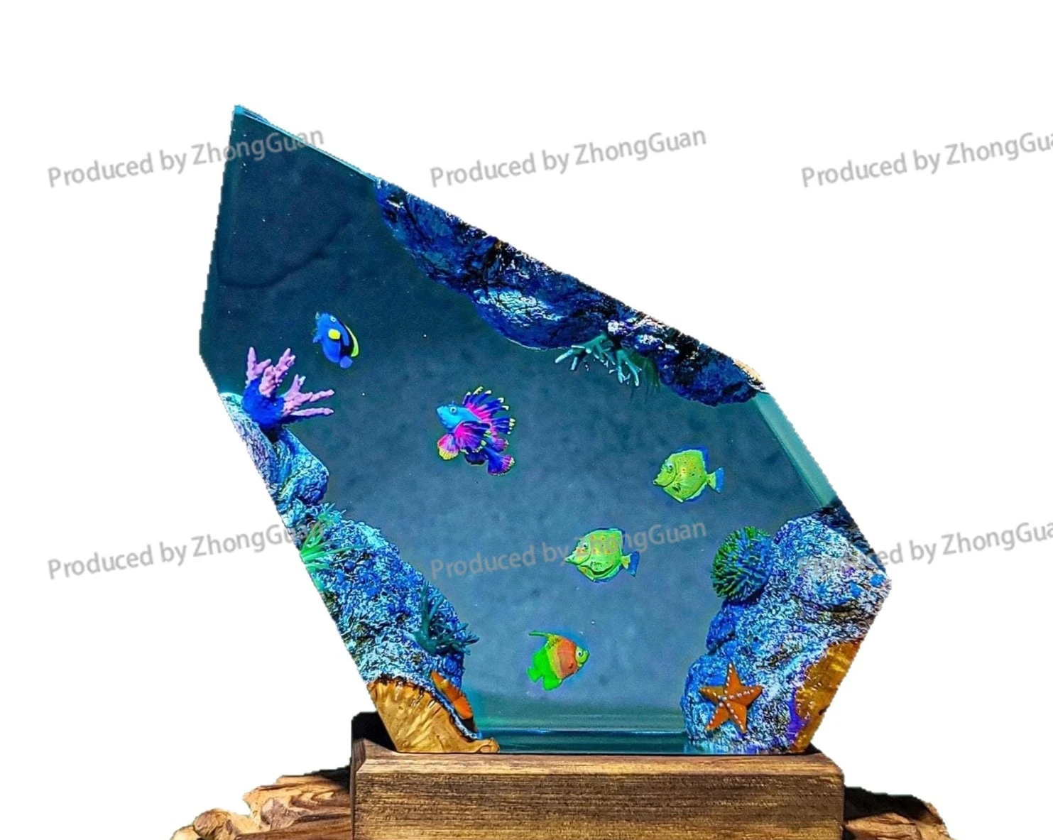Undersea Microscopic Small World Landscape Ocean Lamp Handmade Furniture Decoration Epoxy Resin Holiday Gift