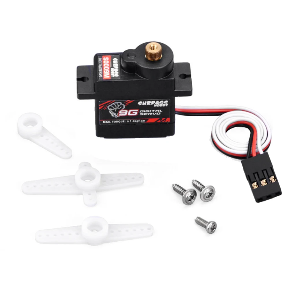 

A07I 4PCS S0009M 9G Digital Servos Metal Gear Servo 1.4KG Steering Gear for RC Cars Parts Airplane Boat Ship Plane