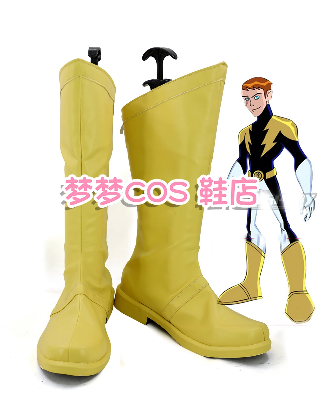 Lightning Lad Legion of Super Heroes Garth Ranzz Cosplay Schuhe Stiefel Anime Halloween Karneval Gelbe Stiefel Nach Maß