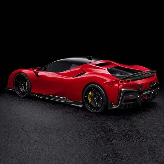Aulena Dry Carbon Fiber Car Rear Wing Universal Spoiler  Custom Style Material Rear Spoiler for SF90