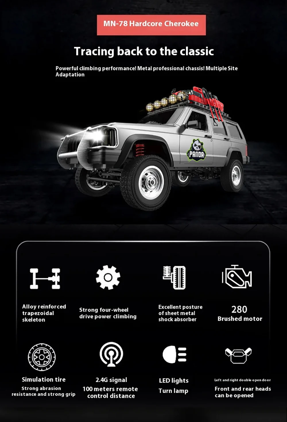 MN78 1:12 RC سيارة MN نموذج RTR نسخة RC سيارة 4WD 280 موتور المهنية على الطرق الوعرة RC 2.4G سيارة التحكم عن بعد للبنين هدايا