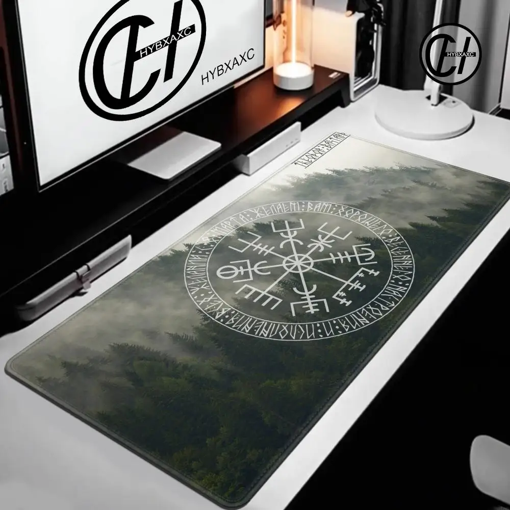 Viking-Vegvisir Logo Mousepad INS Tide Large Thickened Mouse Pad Oversized Gaming Keyboard Notebook Table Mat for PC Computer