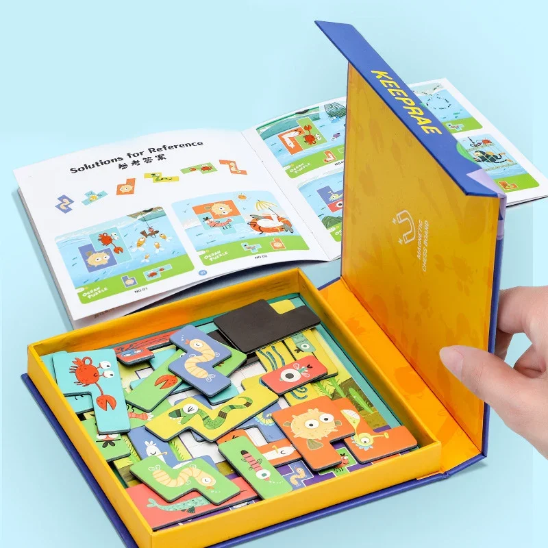 NUOVO puzzle magnetico giocattoli per bambini Montessori forma di vita marina giochi da tavolo coordinati giocattoli educativi per bambini Tangram