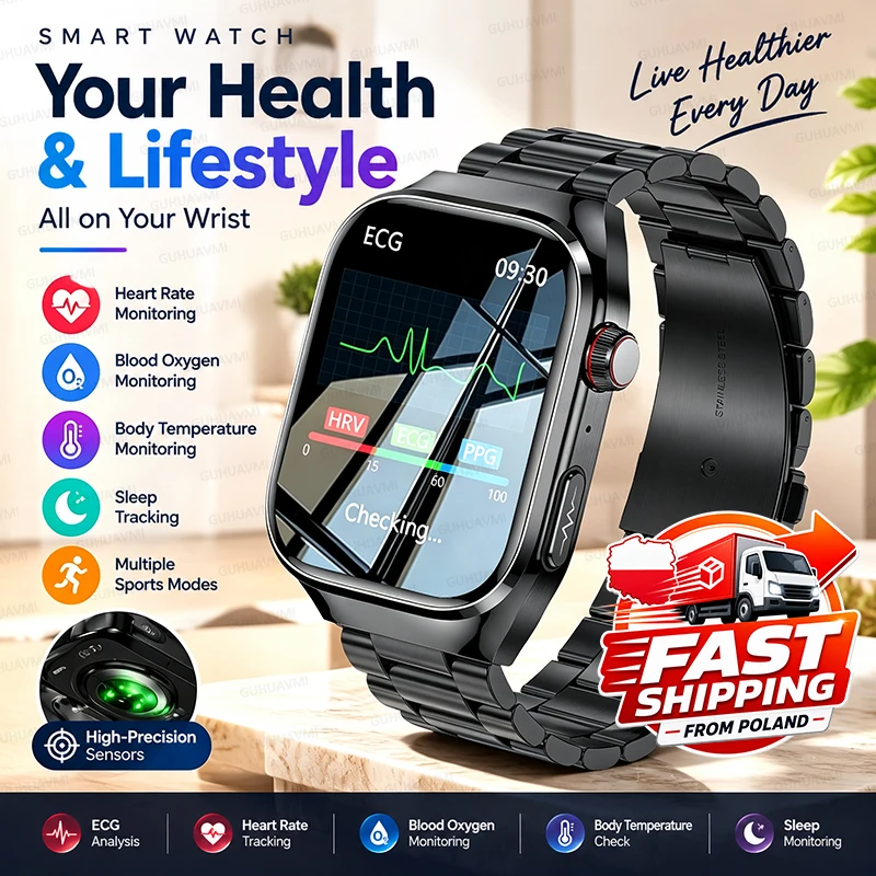 Nuovo smartwatch per esami fisici di livello infermieristico, dotato di ECG+PPG, misurazione dell'acido urico, della massa grassa corporea e monitoraggio della salute di cinque organi, con