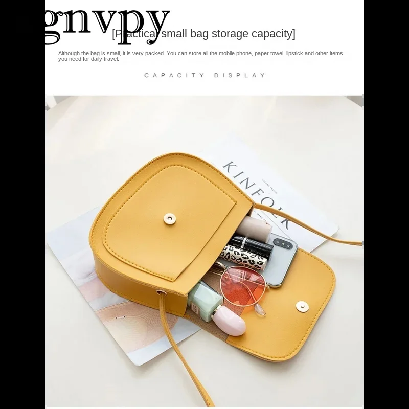 xgnvpy New Gold Fringe Double Half Circle Single Shoulder Saddle Bag Fashion Casual Mobile Phone Bag