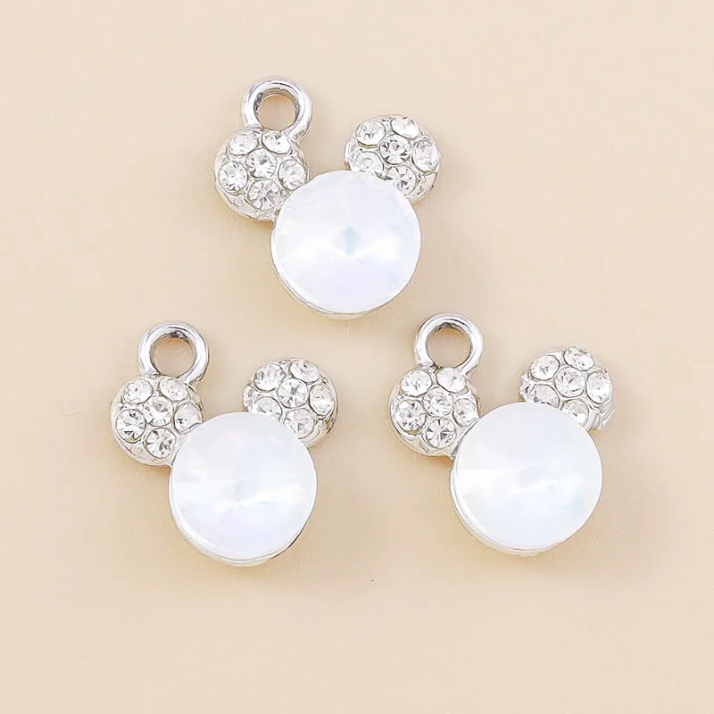 Leslie 10 Stück niedliche Tier-CZ-Kristall-Bär-Charms-Anhänger für Schmuckherstellung, DIY-Halskette, Ohrring, Armband, handgefertigtes Handwerk – Detail 5