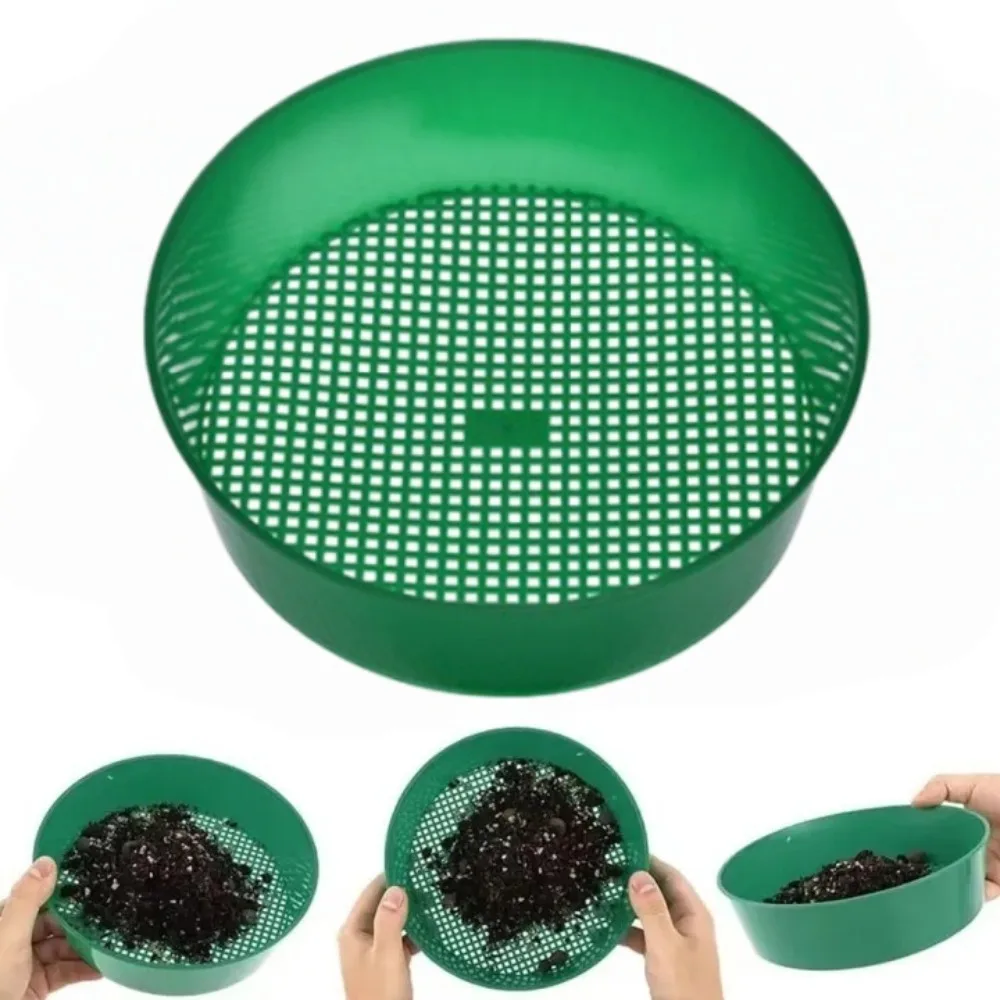 Portable Plastic Soil Sieve Filter Suitable for Soil Stone Sifting Filtration Home Garden Flower Plant Washable Seedling Tool