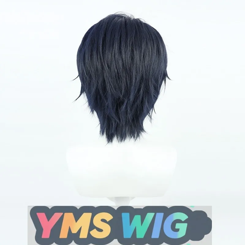 【YMS WIG】Undecided Event Book Lu Jinghe Cosplay Wig Beautiful Boy Dark Blue Fan Male Top Hair