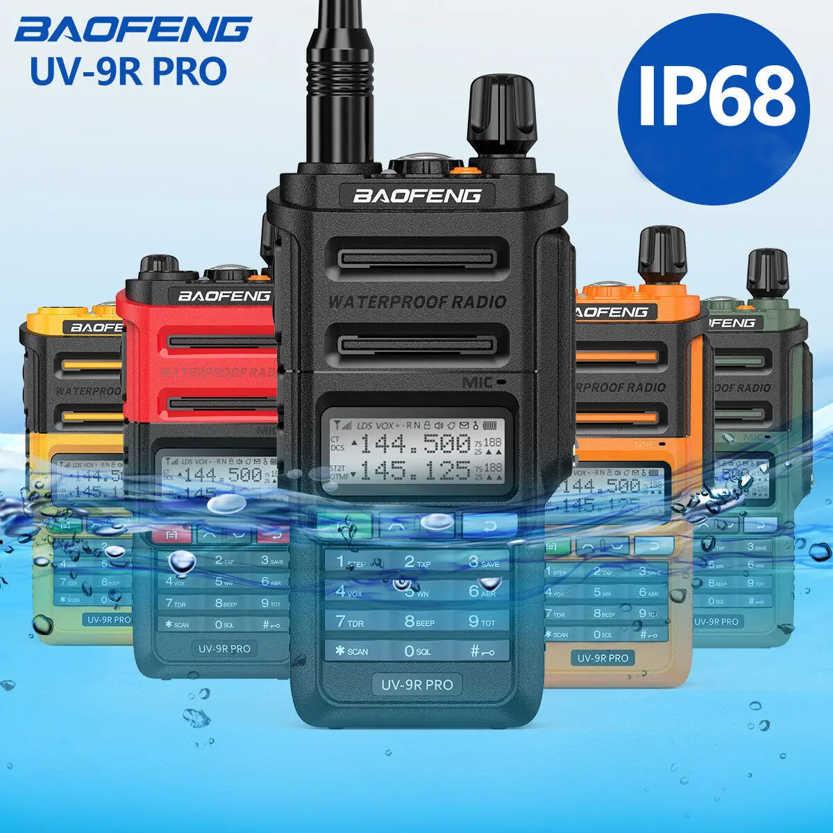 2023 Baofeng UV-9R Pro V1 V2 방수 무전기, IP68 C 타입 충전기, 강력한 UHF VHF 장거리 UV-9R 플러스 햄 CB 라디오