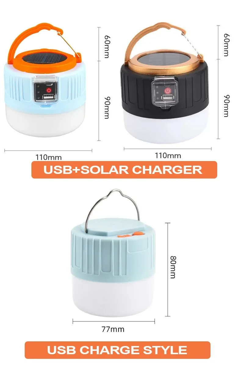 Portable Solar Camping Light Power Bank LED Lanterns With Remote Control Waterproof Outdoor Tent Light Rechargeable Flashlight