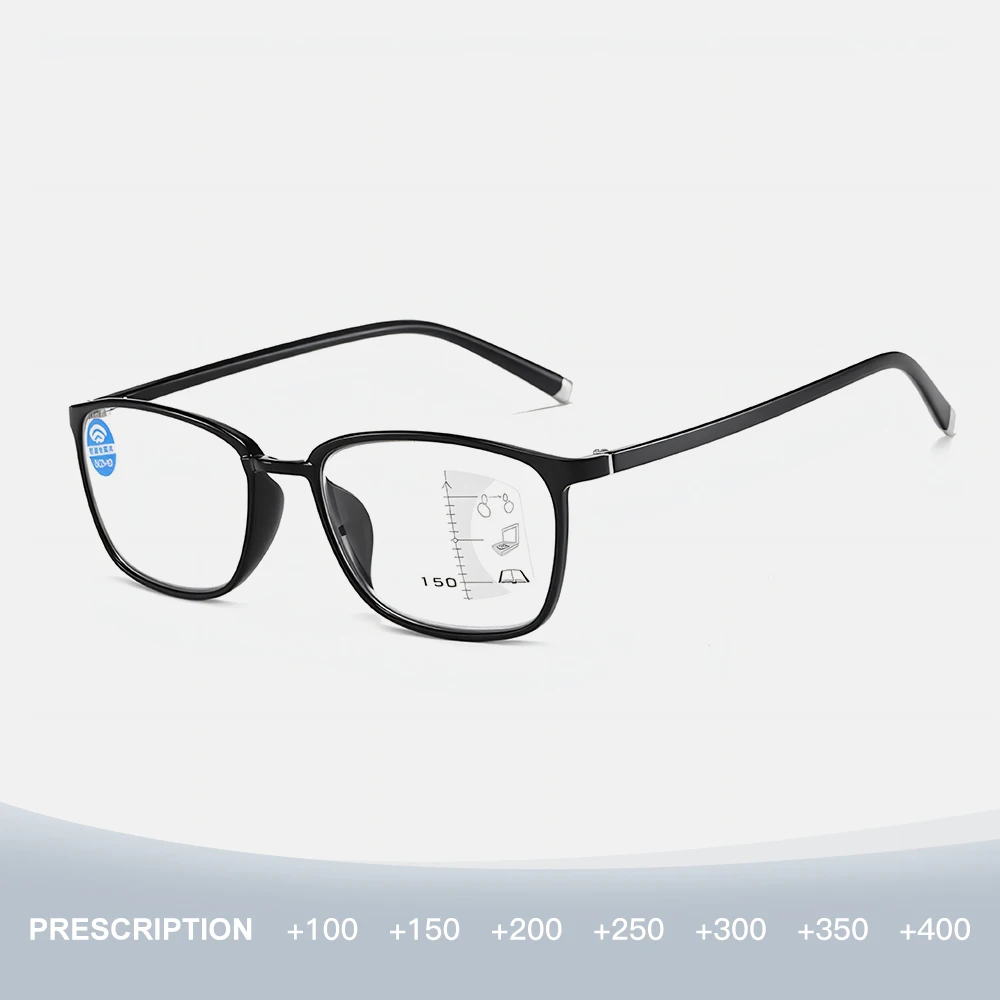 

Reading Glasses Multi Focus Readers Spring Hinge Blue Light Blocking Progressive Multifocus Unisex Anti-Blue Light Glasses