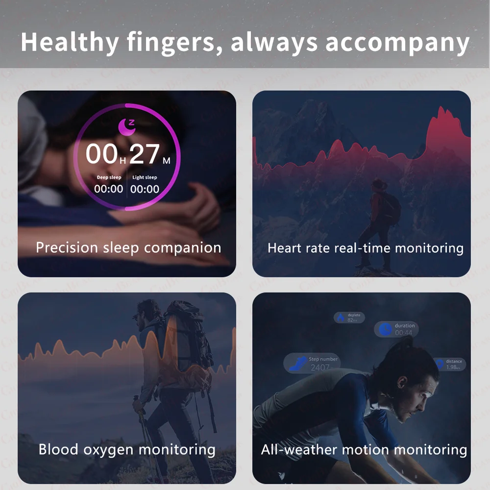 For Xiaomi Smart Ring Video Page Turning Remote photography 5ATM Waterproof Heart Rate Monitor Sport Tracker Smartring 2024 New