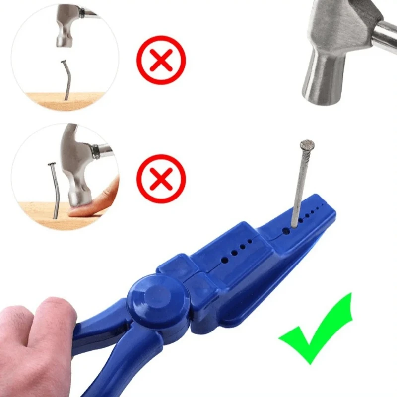 

Hammer nail clip, finger safe for sliding joint pliers, hammer nail, trim nail pliers to ensure finger safety