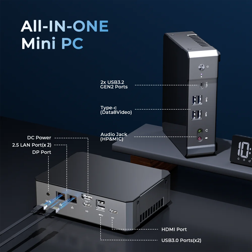 Hot Desktop Mini PC 12th13th Gen Intel Core I9 12900HK WIFI6E 2.5G portatile Windows11 Mini Server PC Computer