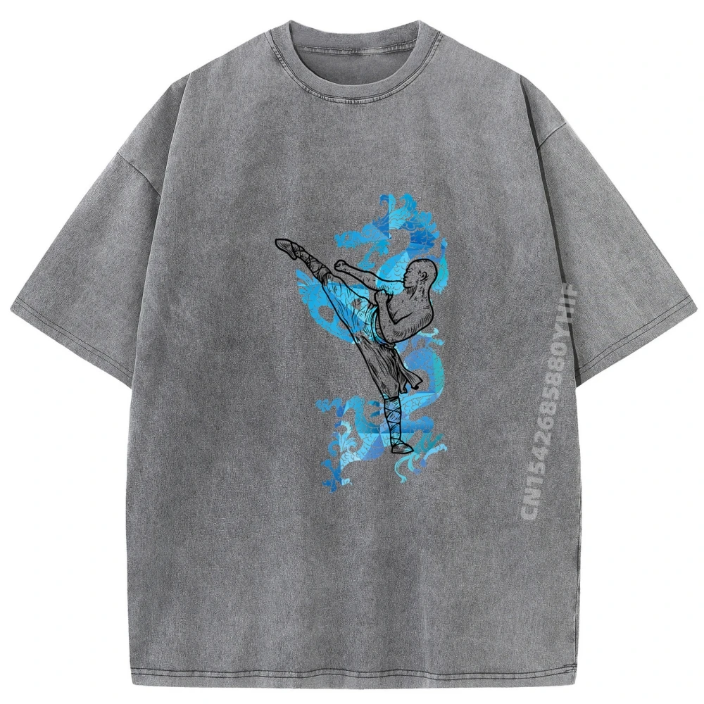 أحدث تي شيرت رجالي شاولين مونك دراجون مضحك تي شيرت رجالي قطن مريح مغسول